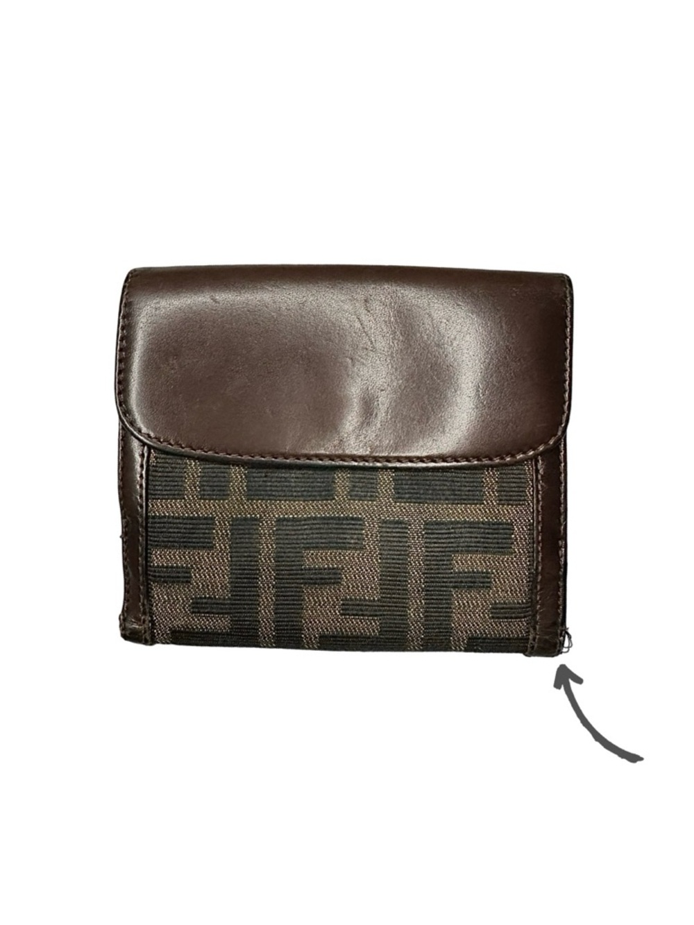 80’s FENDI Zucca wallet - bi fold with a Double Snap Closure - vintage pre loved - Picture 4 of 13